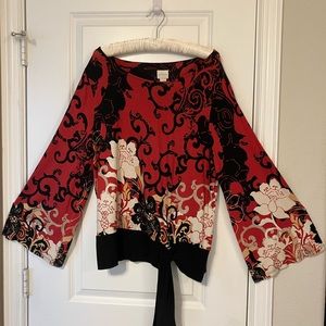 Chicos Jersey knit multi colored top.